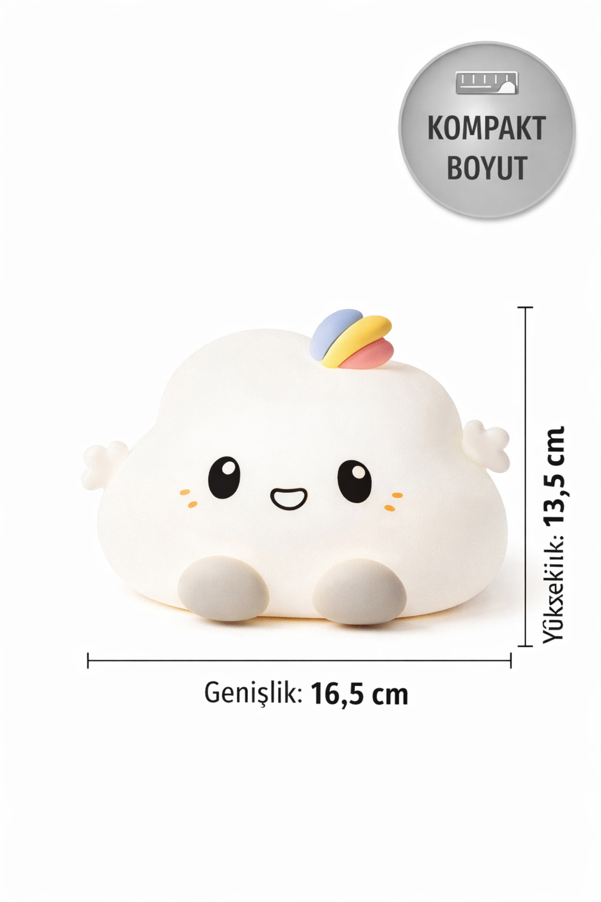TOYFEST Dokunmatik RGB Sevimli Bulut Gece Lambası Bebek Çocuk Odası Uyku Işığı Silikon LED fotoğrafı 6 (önizleme)