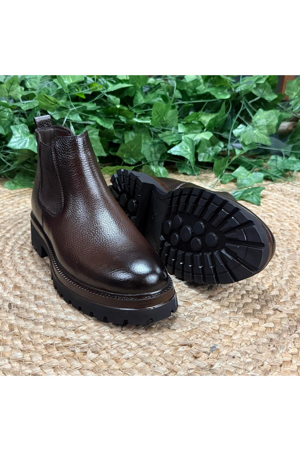 MEY  İÇ DIŞ HAKİKİ DERİ KAHVERENGİ CHELSEA BOT M4605