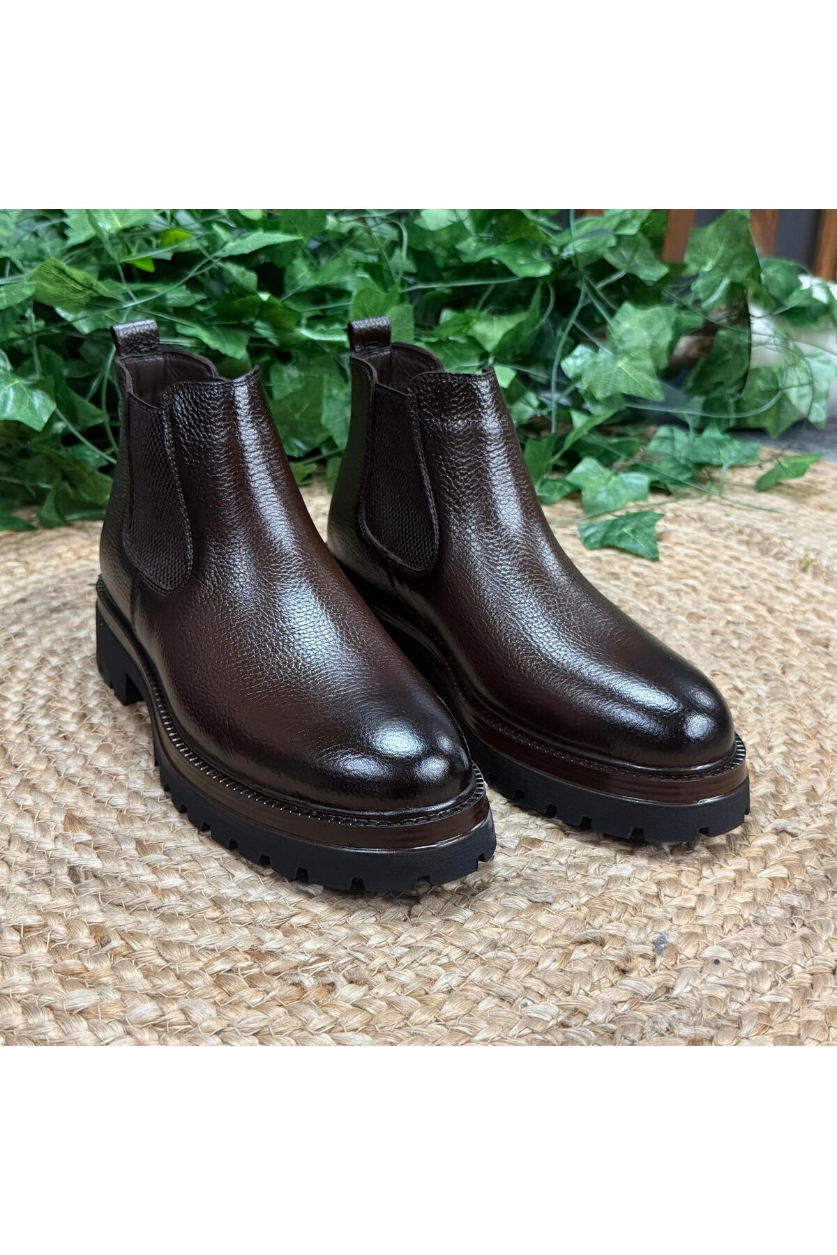 MEY  İÇ DIŞ HAKİKİ DERİ KAHVERENGİ CHELSEA BOT M4605 - Görsel 2