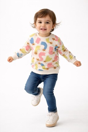 Jeopardi Kız Çocuk Baskılı Sweatshirt