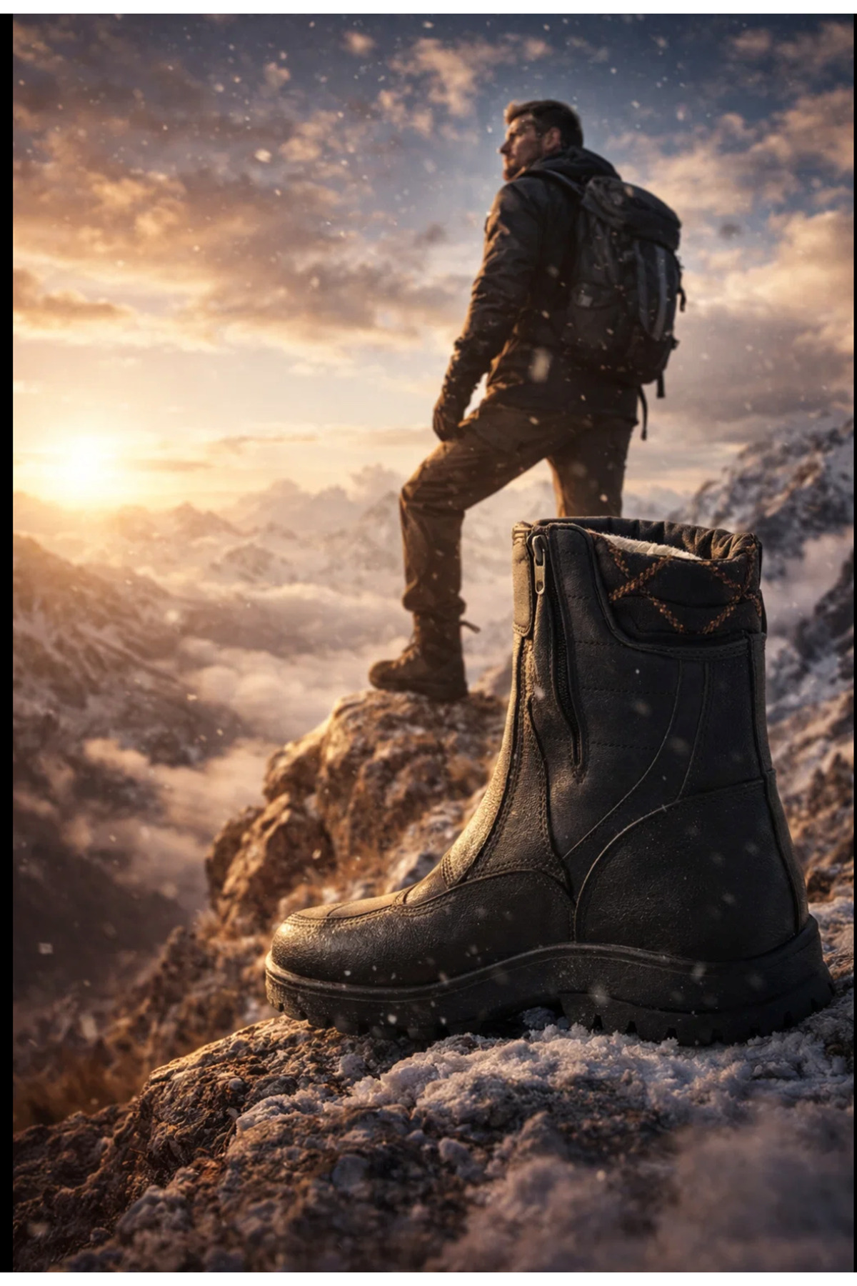 Liarca  Erkek İçi Yünlü Astarlı Su Geçirmez Kışlık Günlük Kar Botu - Görsel 3