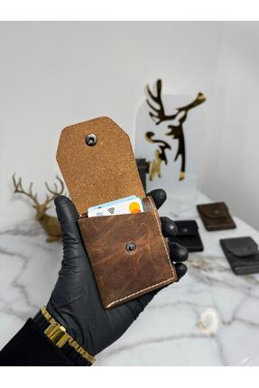 SANAT %100 Hakiki Crazy Deri El yapımı Minimalist Cüzdan - Crazy Deri Şık Kal...