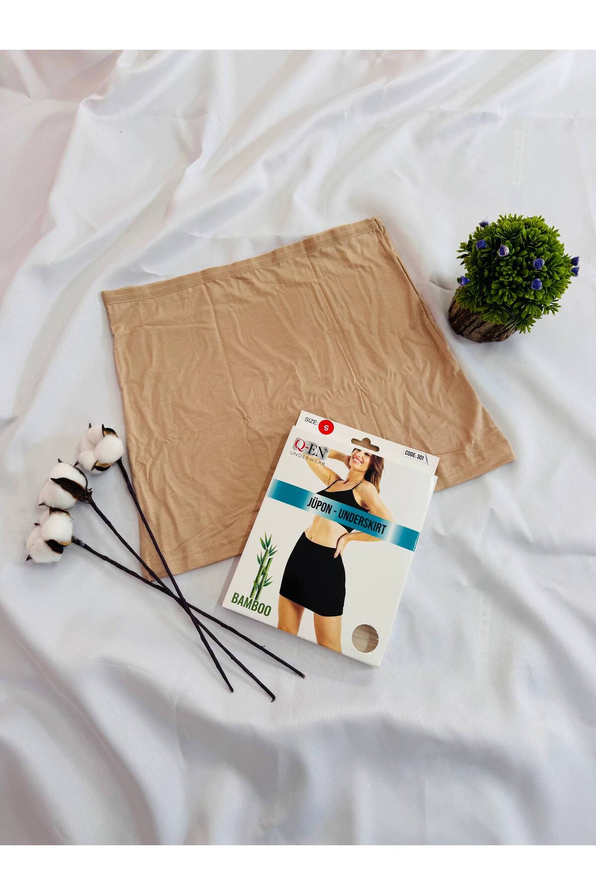 Love Dream Underwear Kadın Jüpon Mini Boy Bambu Kumaş , Etek Astarı , Yumuşak ve Esnek Yapılı görsel 5