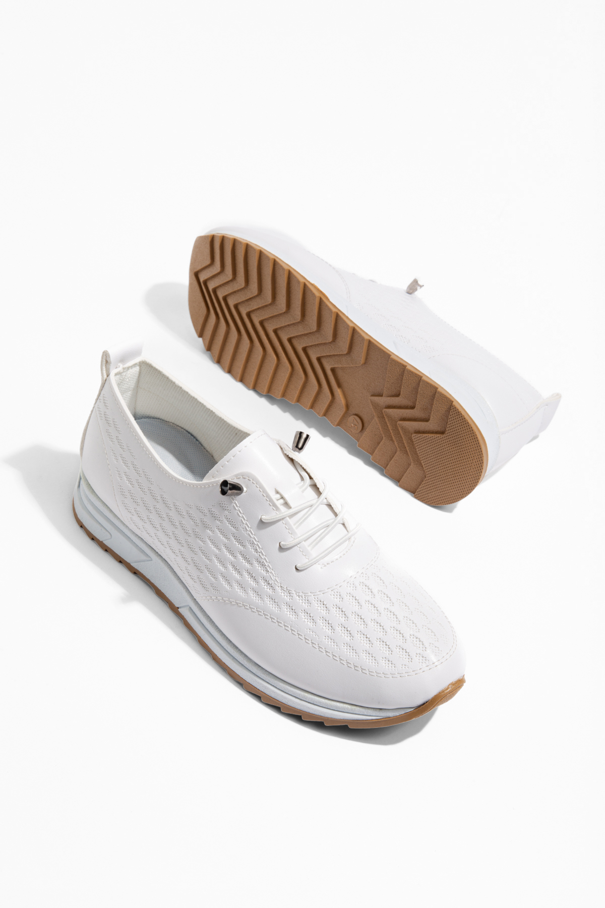 camaiore  Kadın Beyaz Spor Ayakkabı Ortopedik Taban Günlük Sneaker - Görsel 2