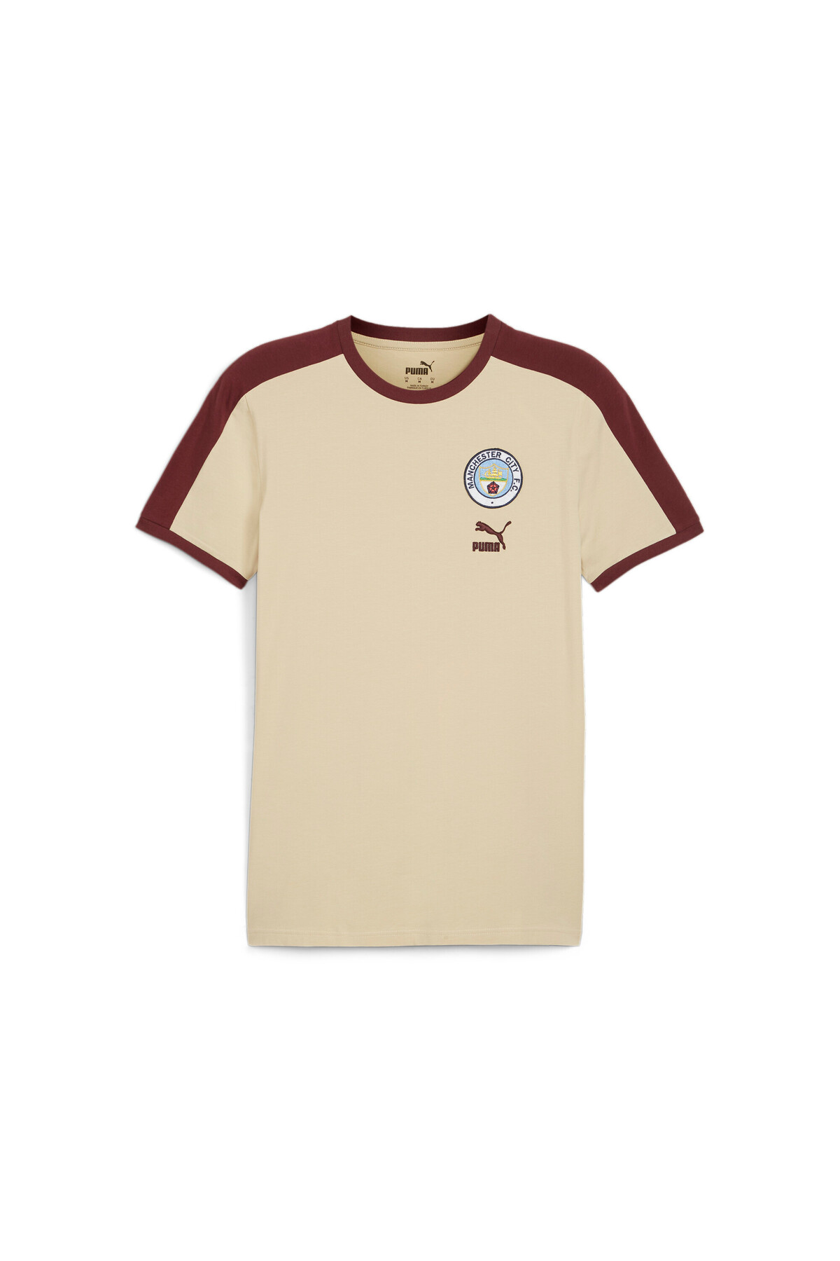 Puma Mens Manchester City F.C. ftblHeritage T7 T-Shirt - Beige