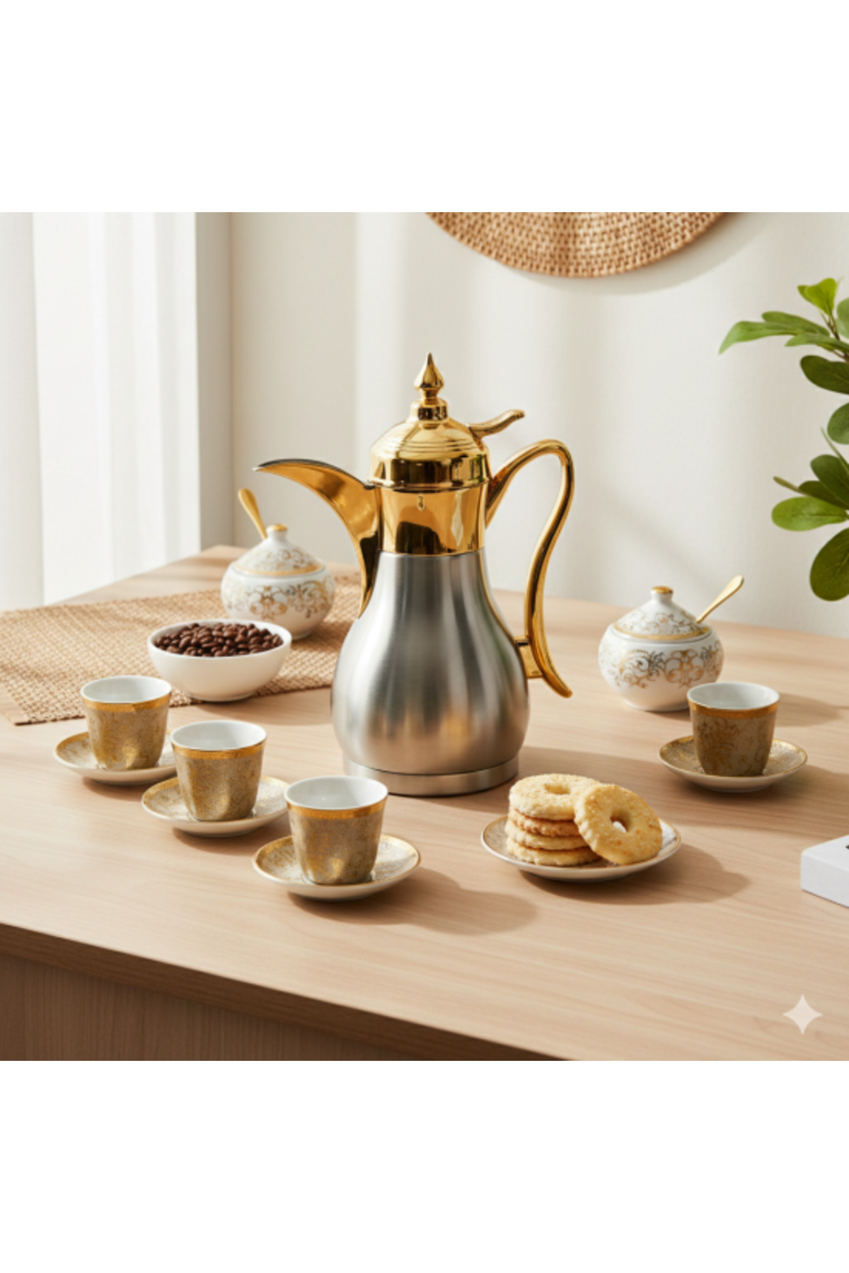 إبريق قهوة فاخر من الفولاذ المقاوم للصدأ بتصميم ذه...