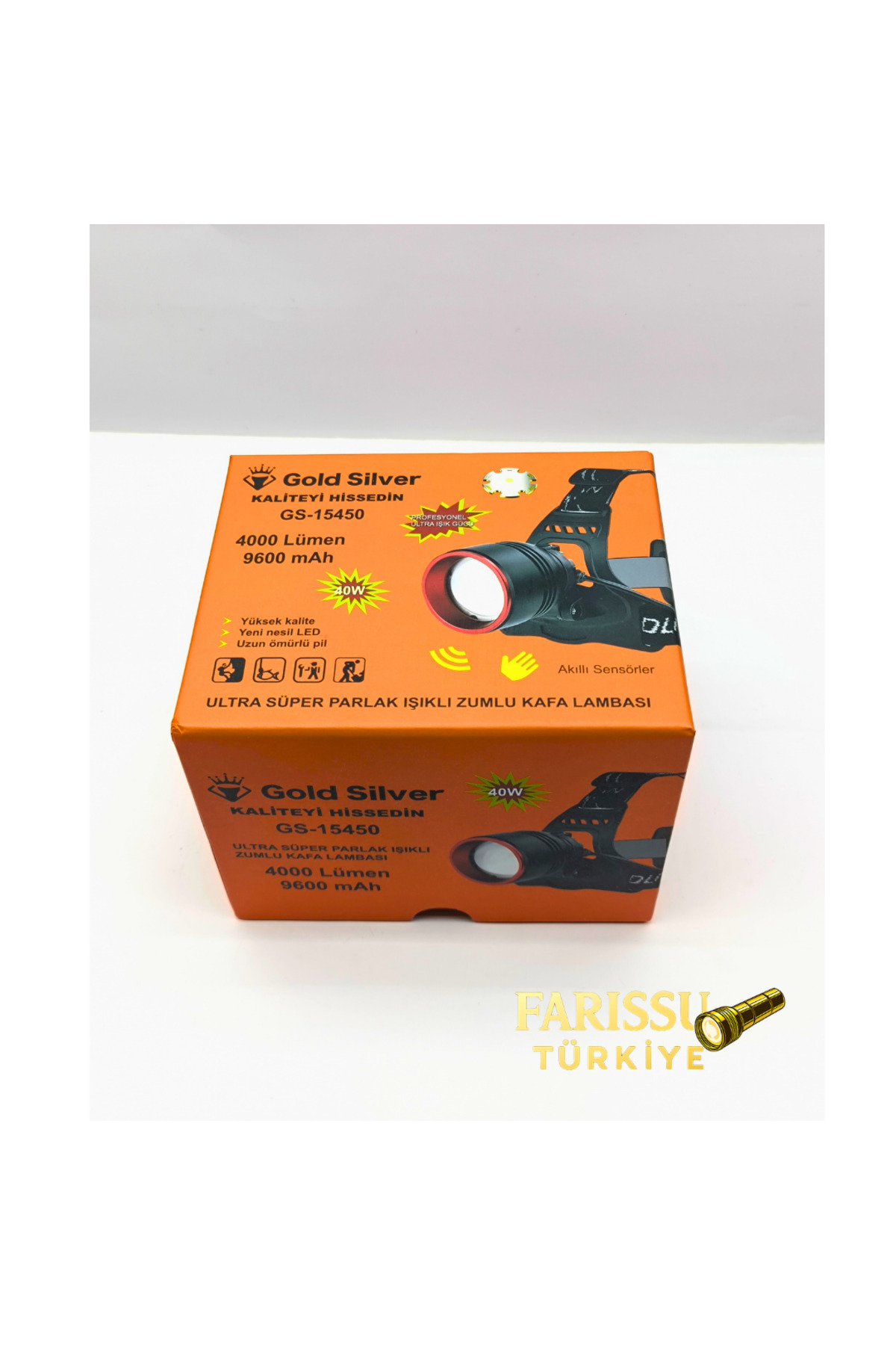 farissu Gold Silver GS-15450 4000 Lümen Ultra Parlak Şarjlı Zoomlu
