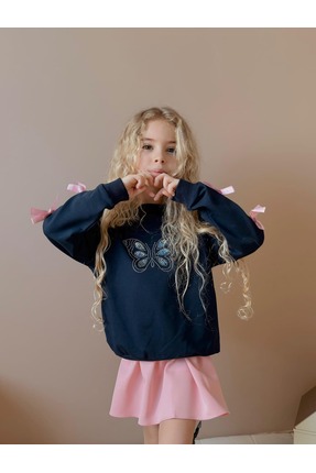 Patriko KIZ ÇOCUK YENİ SEZON BAYRAMLIK SWEASTHIRT-ETEK ŞIK ALT ÜST TAKIM