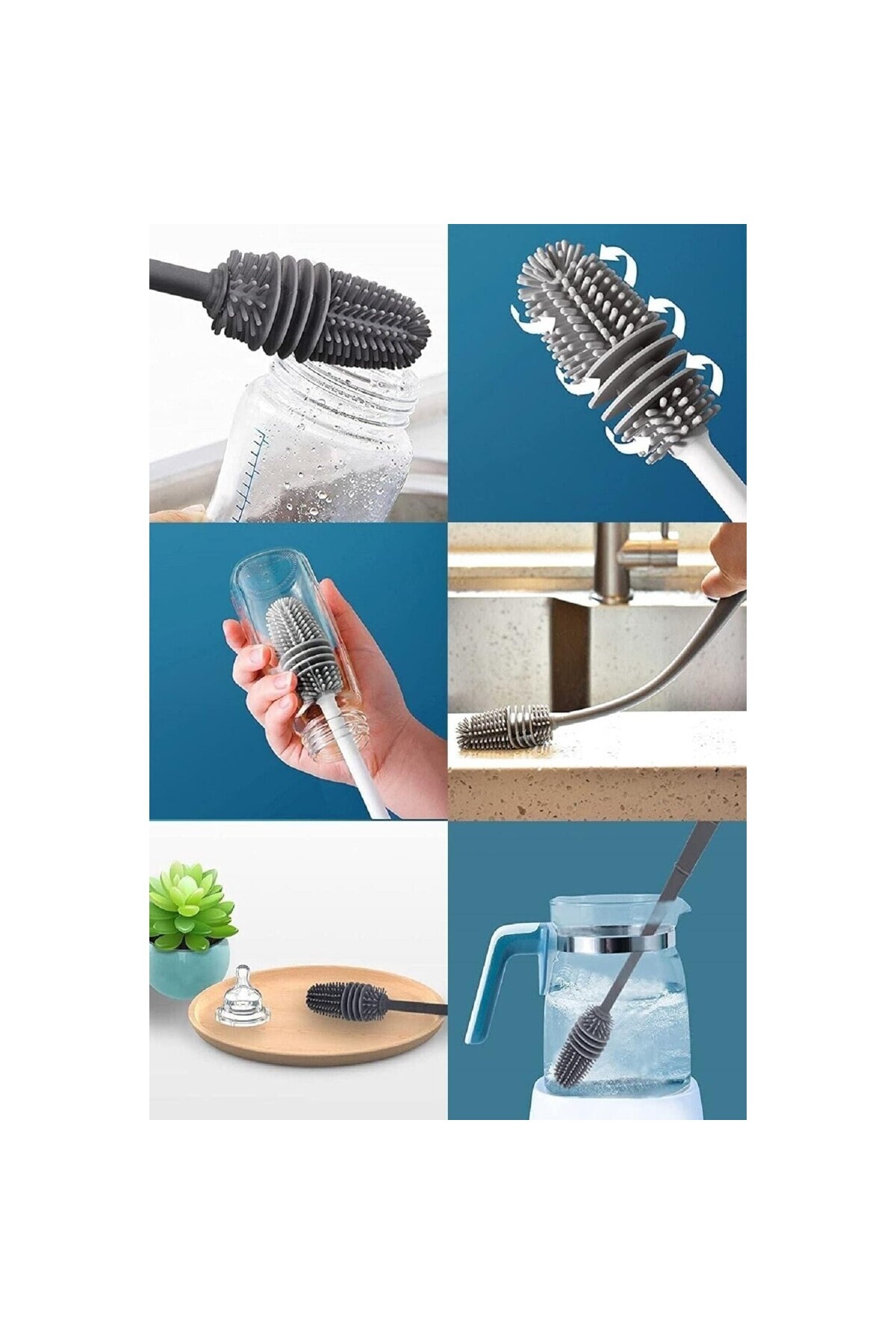 AyrStore by Biberon Emzik Temizleyici Tpr Silikon Fırça Kavanoz Termos Suluk Sürahi Yağ Şişe fotoğrafı 3 (önizleme)