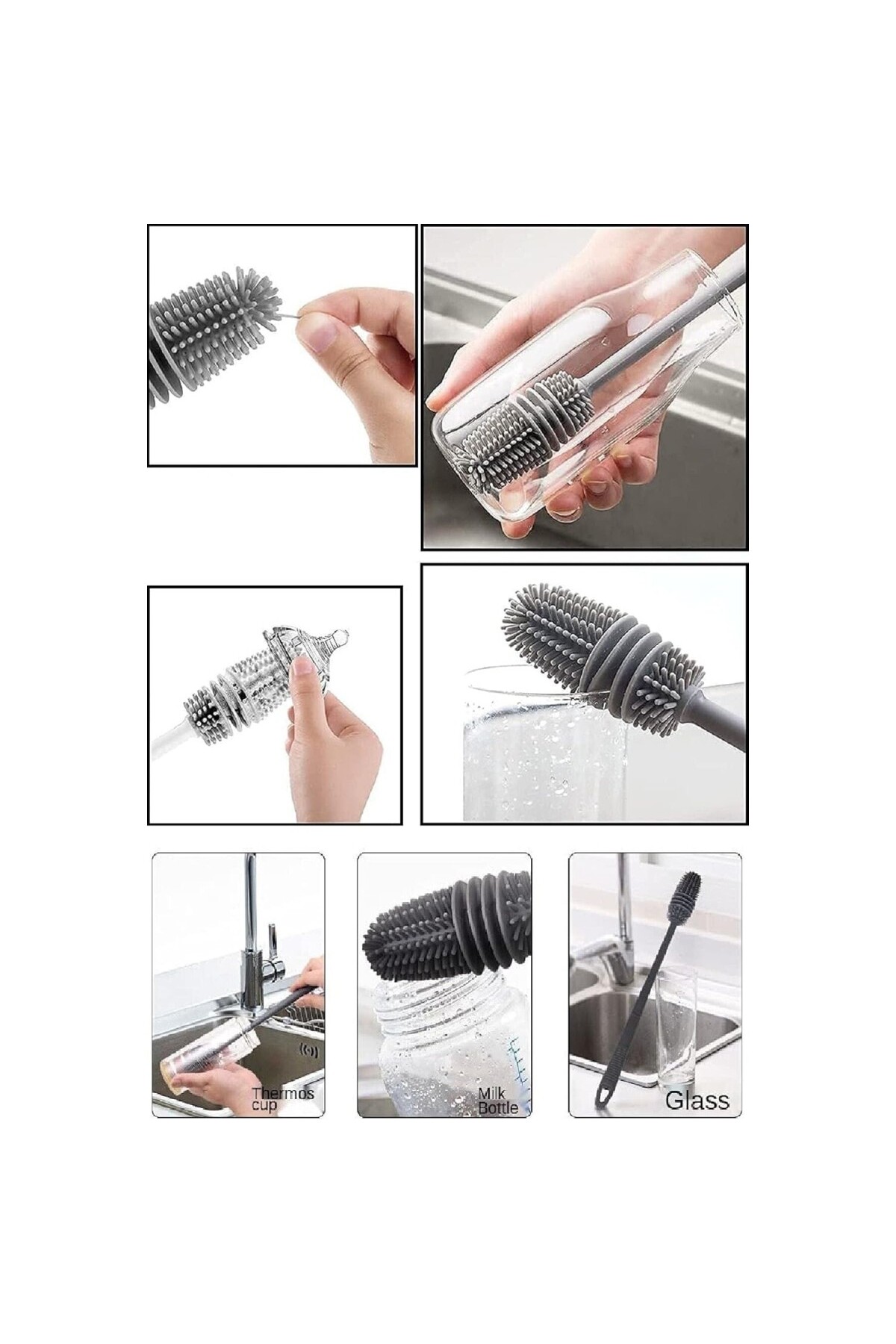 AyrStore by Biberon Emzik Temizleyici Tpr Silikon Fırça Kavanoz Termos Suluk Sürahi Yağ Şişe fotoğrafı 2 (önizleme)