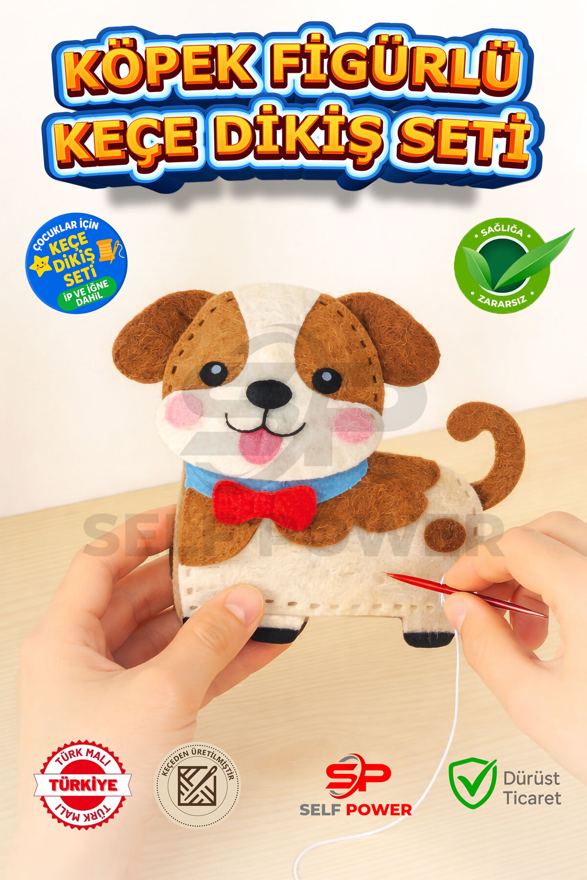 ぐりぺい子ページ Self Power 1 ADET KÖPEK FİĞÜRLÜ ELYAF DOLDURMALI KEÇE DİKİŞ KİTİ