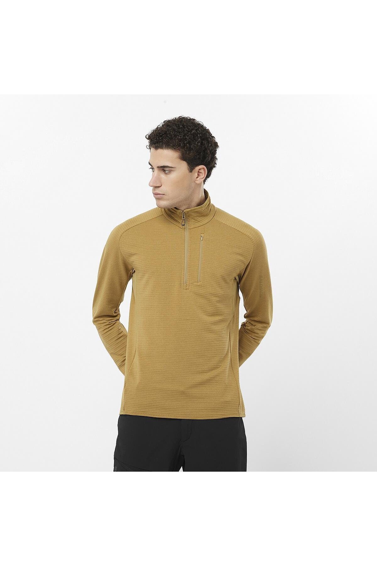 کاپشن مردانه ESSENTIAL LIGHTWARM نیم زیپ پشمی برنزی عتیقه LC2277000 سالومون پلار سافت شل اسپرت Salomon