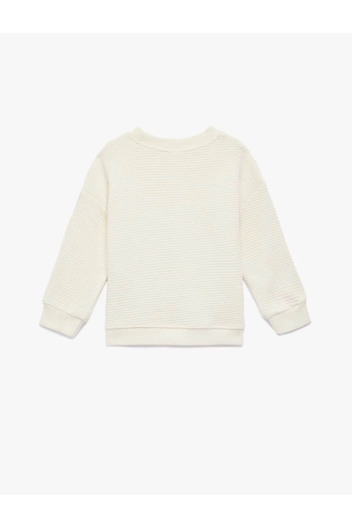 Koton Pamuklu Oversize Ekru Erkek Bebek Sweatshirt 6SMB10014TK fotoğrafı 2 (önizleme)