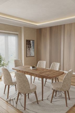 TOCE HOME Kuf Serisi 80X130 Açılabilir Masa Yemek Odası Takımı, Mutfak Takımı...