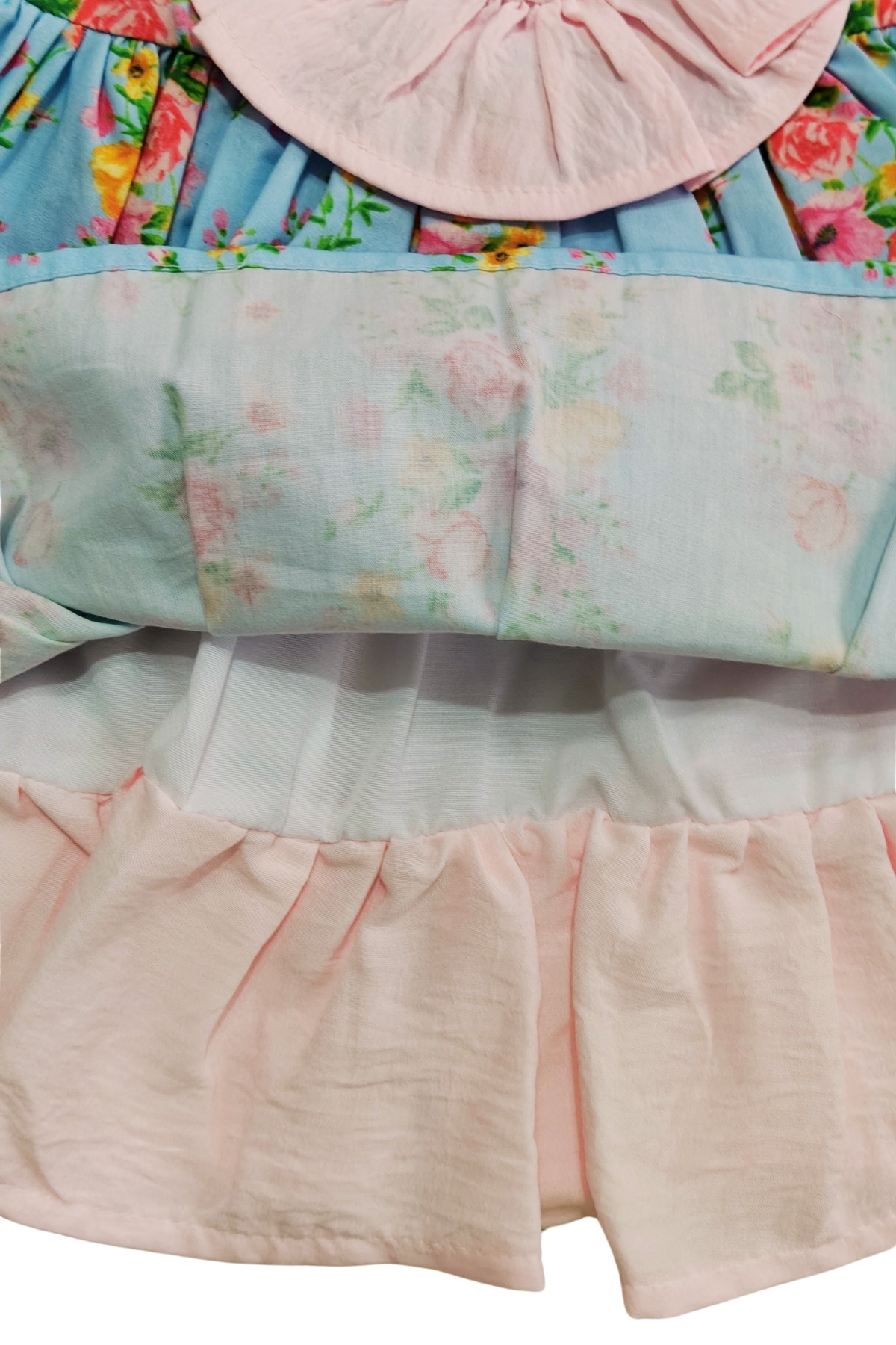 Ministil-bebeğinizin ilk stili Kız Çocuk Mavi Çiçekli Askılı Elbise Fırfırlı Dantel Detaylı Yazlık Pamuklu Elbise fotoğrafı 5 (önizleme)