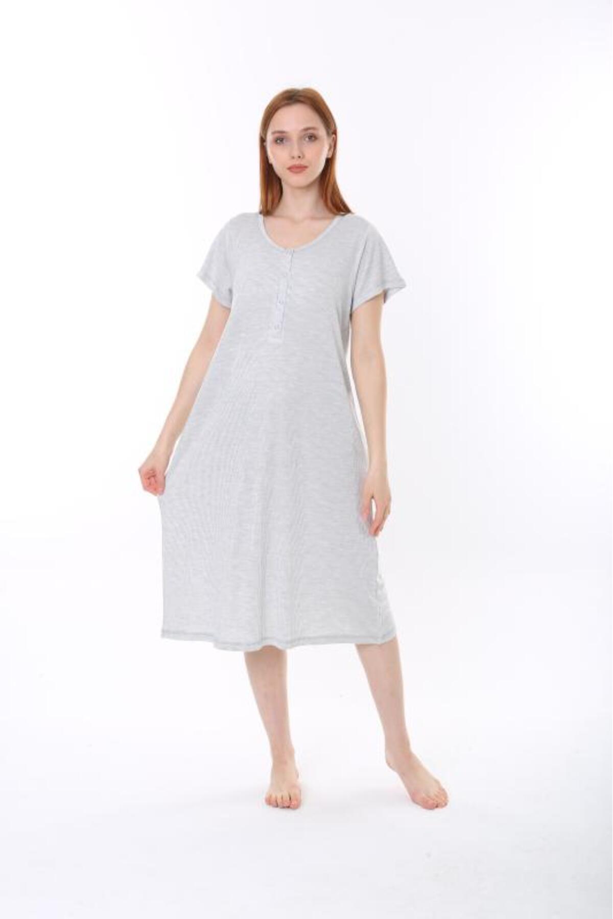 ETL Kadın Bambu Uzun Ev Elbisesi Gecelik 72213