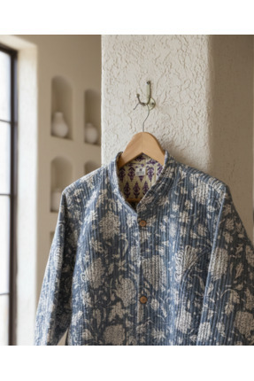 Yoncha Kadın Ceket %100 Pamuklu Çift Taraflı