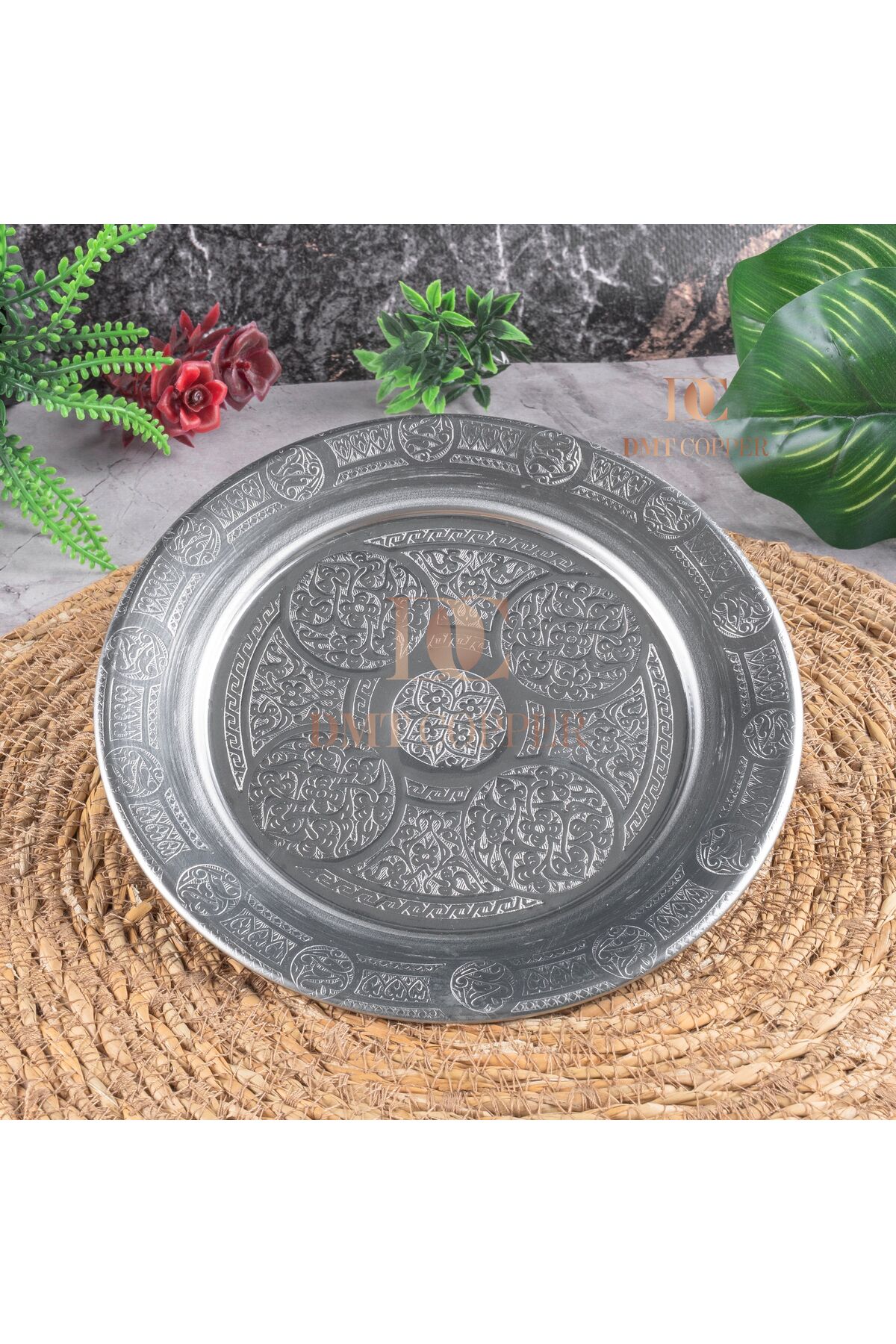 DMT COPPER HOME 18 cm 430 Kalite Krom Çelik Yuvarlak Servis Tabağı