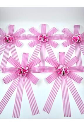 EvremStore Kumaş Tomurcuklu Gül Bohça Süsü Nişan Düğün Çeyiz - 5 Adet