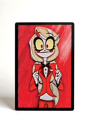 Saes Labs Hazbin Hotel Charlie Morningstar Dekoratif 3D Mini Tablo 6x9 cm | M...