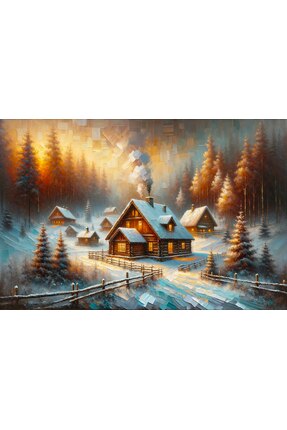 Aden DİJİTAL KAR MANZARA KANVAS TABLO