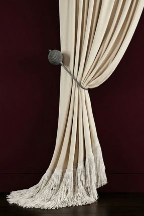 MEFAKS TEKSTİL Modern Antrasit Hayalet Perde Tutucu | Kornişe Takılan Topuzlu...