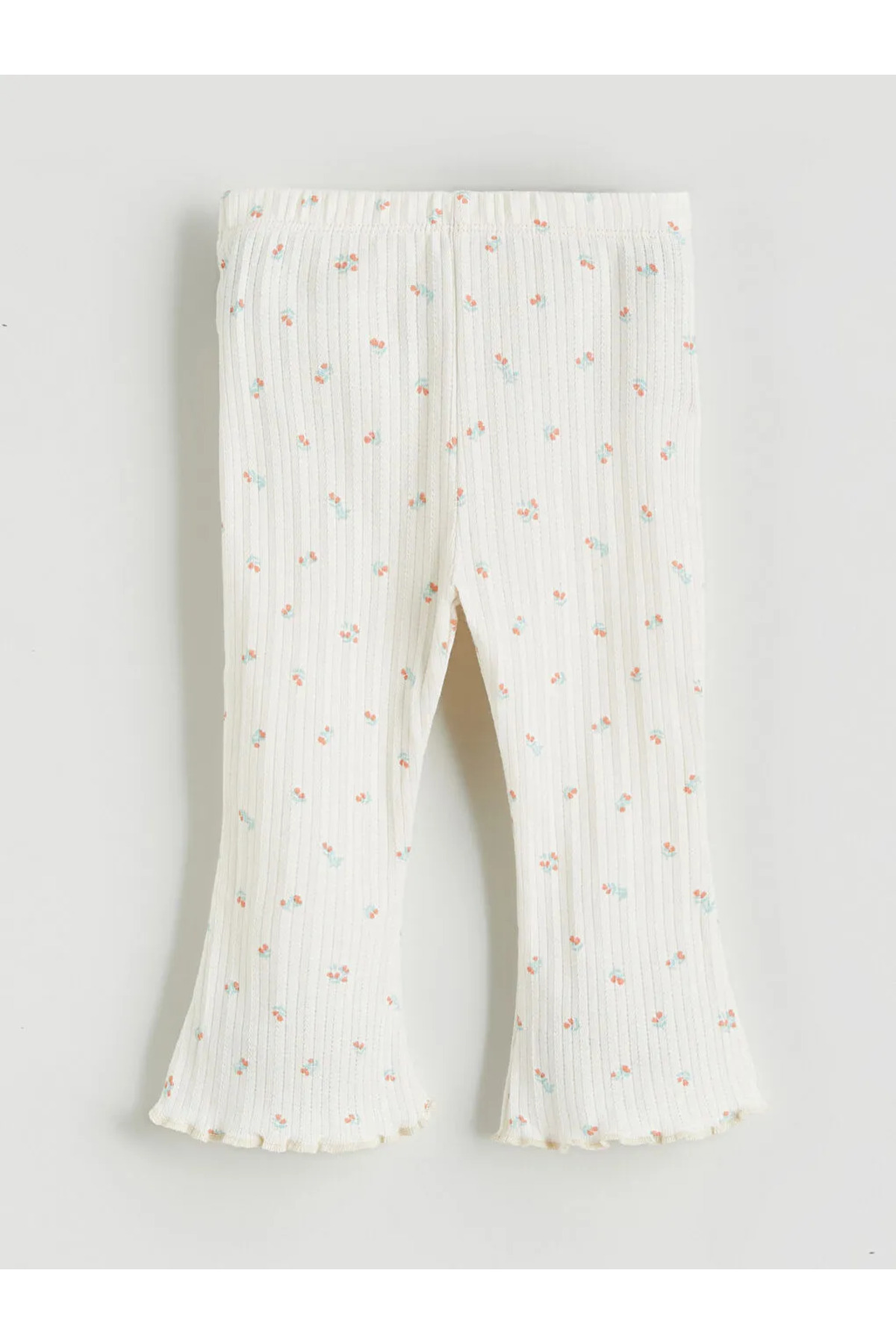 LC Waikiki Ekru Çiçekli Kız Bebek Tişört ve Tayt fotoğrafı 5 (önizleme)