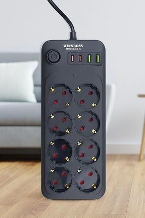 Virnex Winnboss Termal Akım Korumalı USB ve Type-C 2.1A Şarj Çıkışlı 10A 2500...