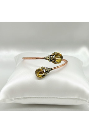 Miranda Aksesuar BKR-ÇPR-203 SARI SİTRİN BAKIR KELEPÇE