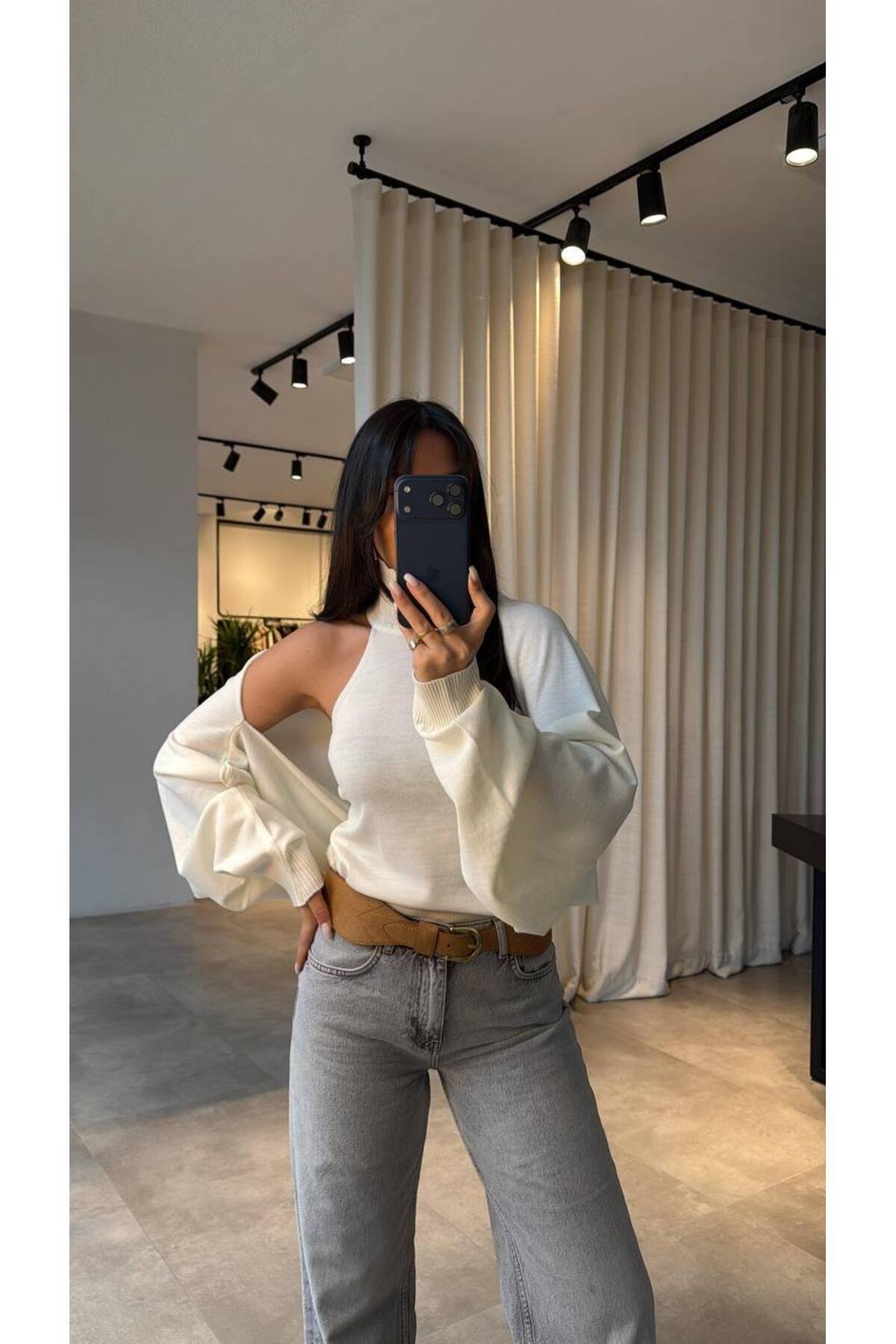 bessa butik  Halter Yaka İkili Hırka Takım