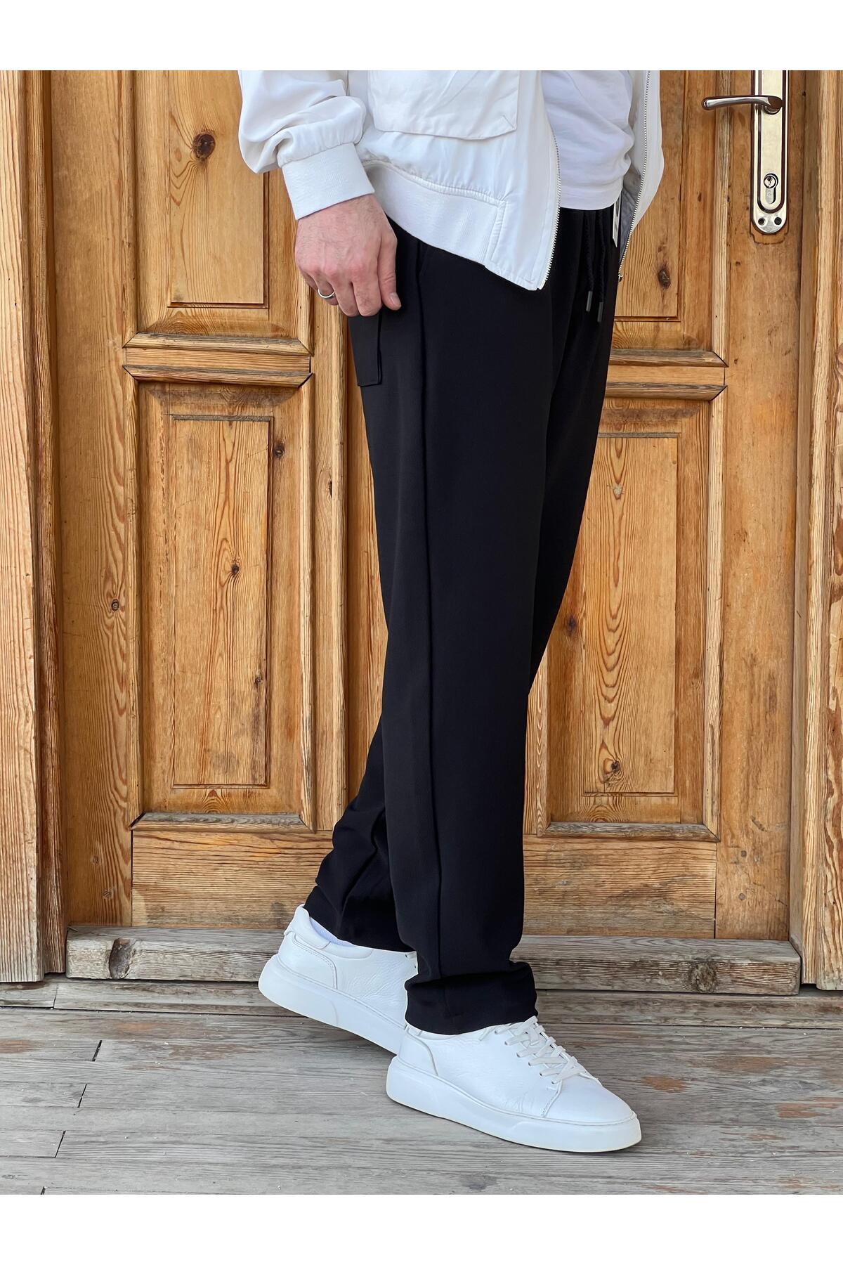 ElitWear  Yeni Sezon Erkek Rahat Kalıp Beli Lastikli ve İpli Jogger Pantolon - Görsel 4