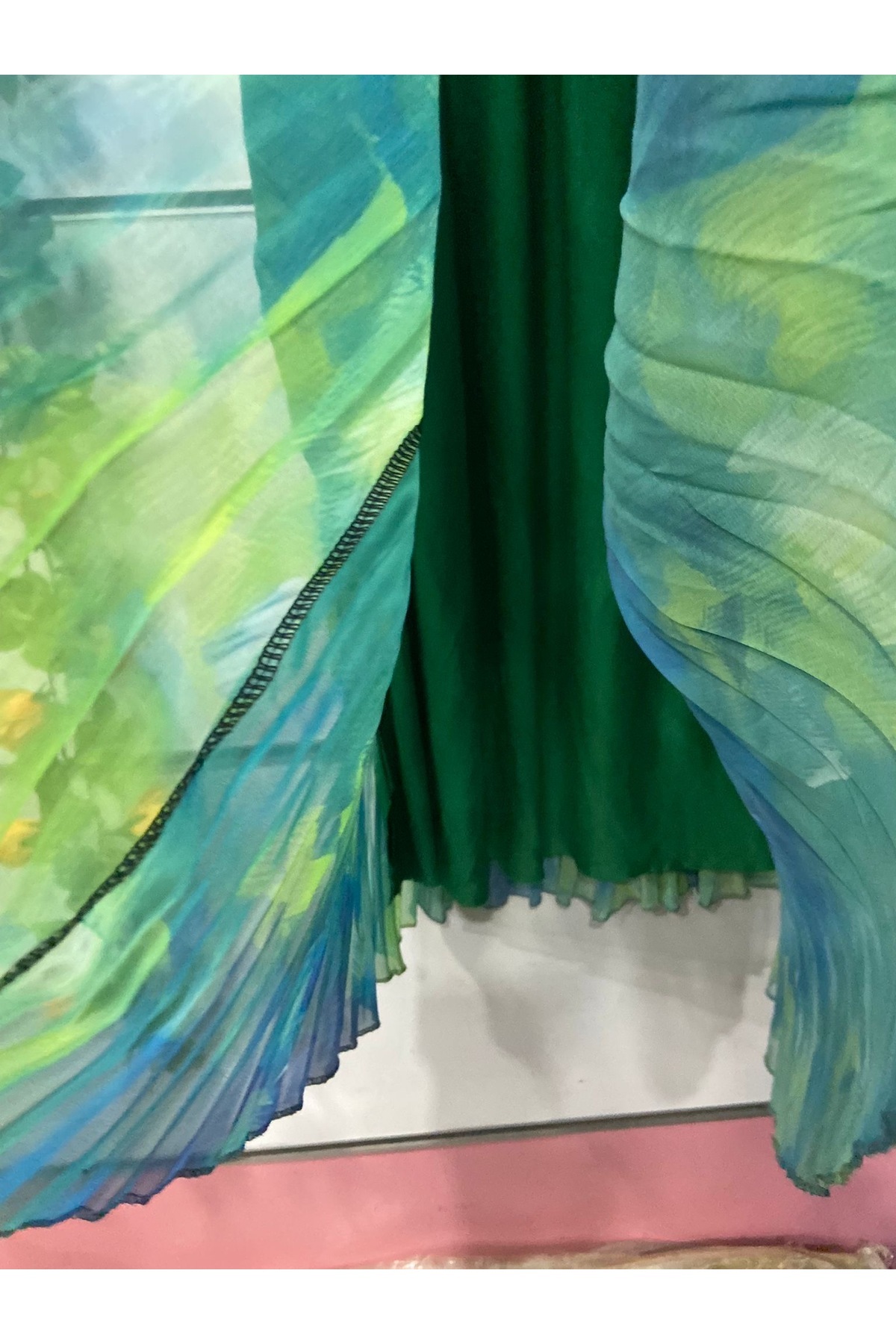 edu collection  Desenli şifon ÇAN etek astarlı - Görsel 4