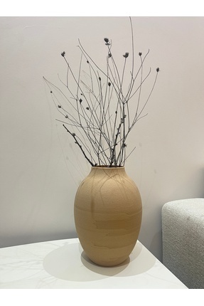 NORELUX Dekoratif Vazo Büyük Boy – TERRA Doğal Dokulu Modern Minimal Tasarım ...