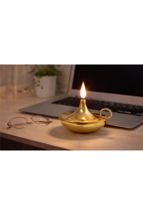 BASEL MAİSON Gold LED Dekoratif Mum Pilli Nostaljik Ev Ofis Aksesuar