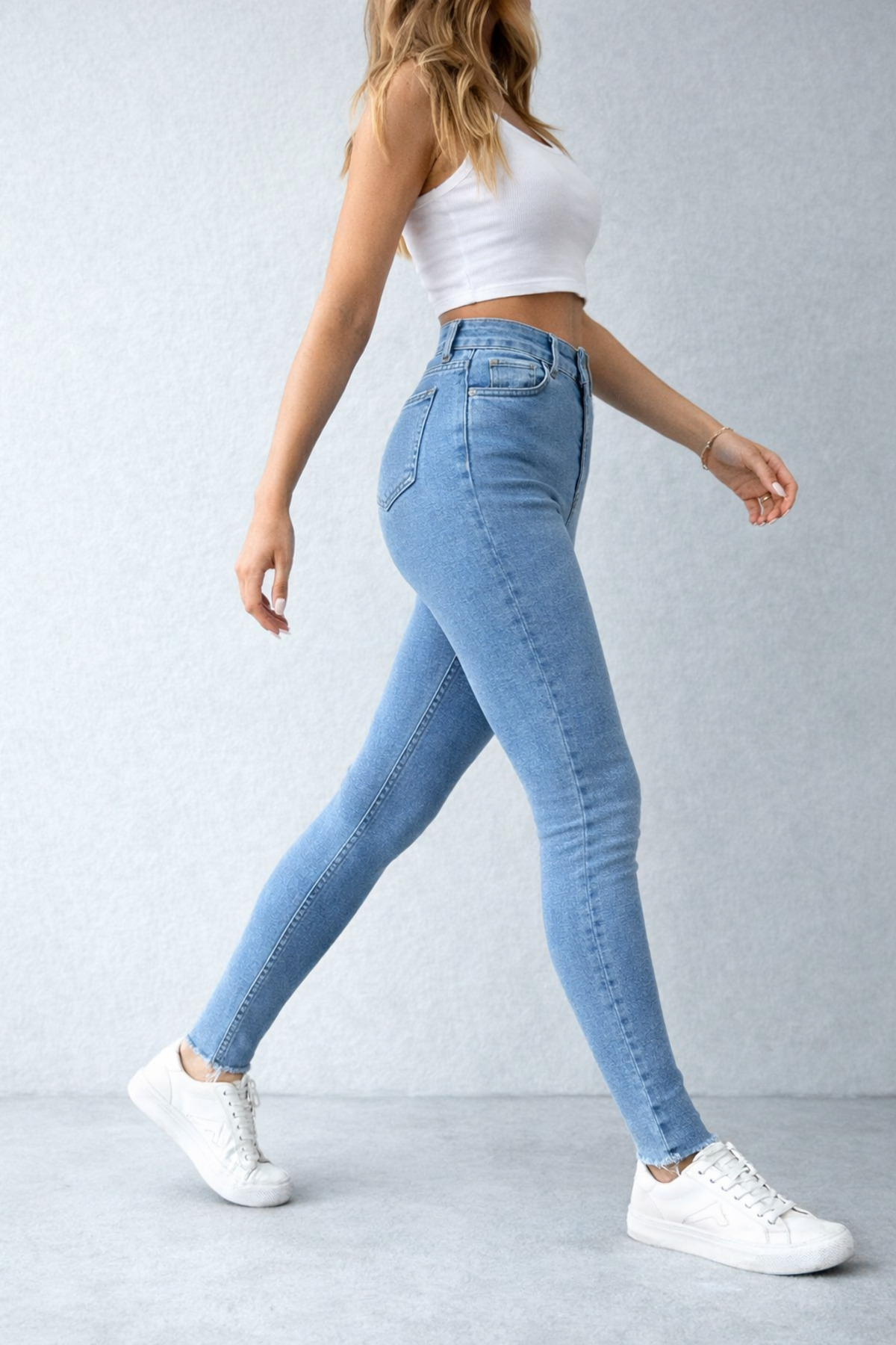 Polo State  Yüksek Bel Toparlayıcı Likralı Skinny Jean – Açık Mavi - Görsel 3