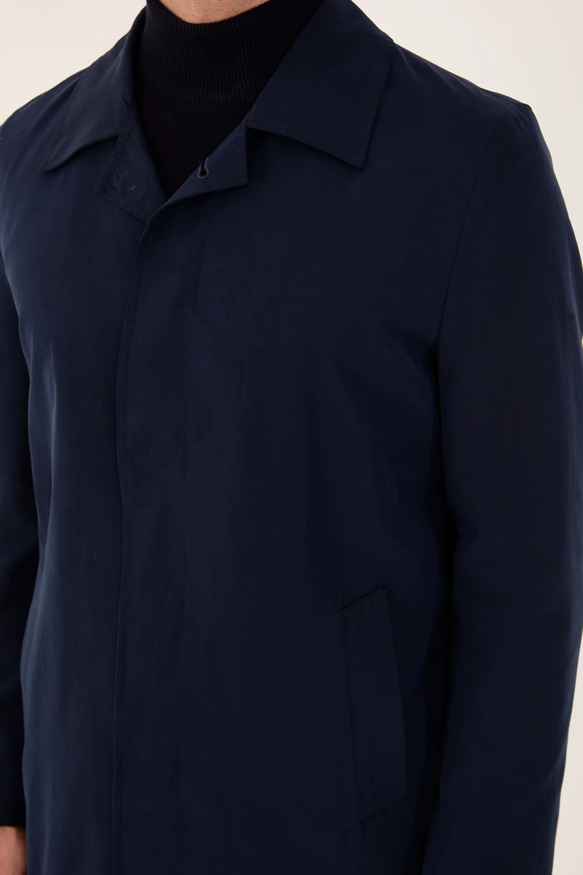 The Tailor Classics  Erkek Düğme Detaylı Uzun Trençkot - Görsel 6