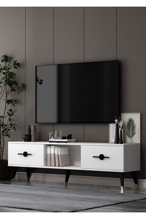 cantek dizayn TV1388-1388-TV150-32 TV SEHPASI BEYAZ-SİYAH