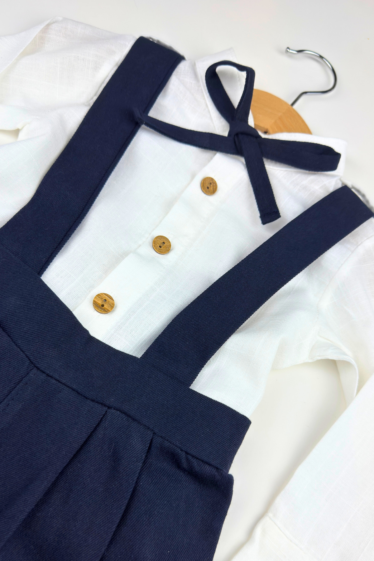 Globaby Kurdele Papyonlu Salopetli 2'li Uzun Kollu Erkek Takım fotoğrafı 3 (önizleme)