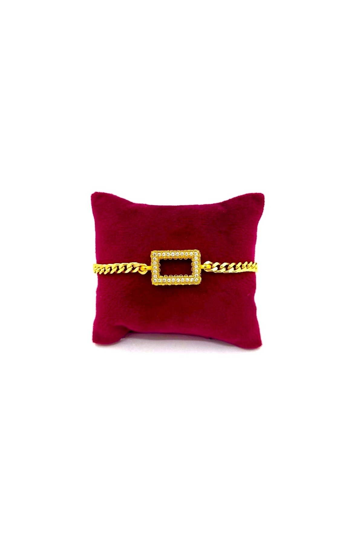 Parılda  Premium Altın Kaplama Kristal Çerçeveli Gurmet Gramlı Kadın Bileklik - 1 Gram Külçe Uyumlu - Görsel 3