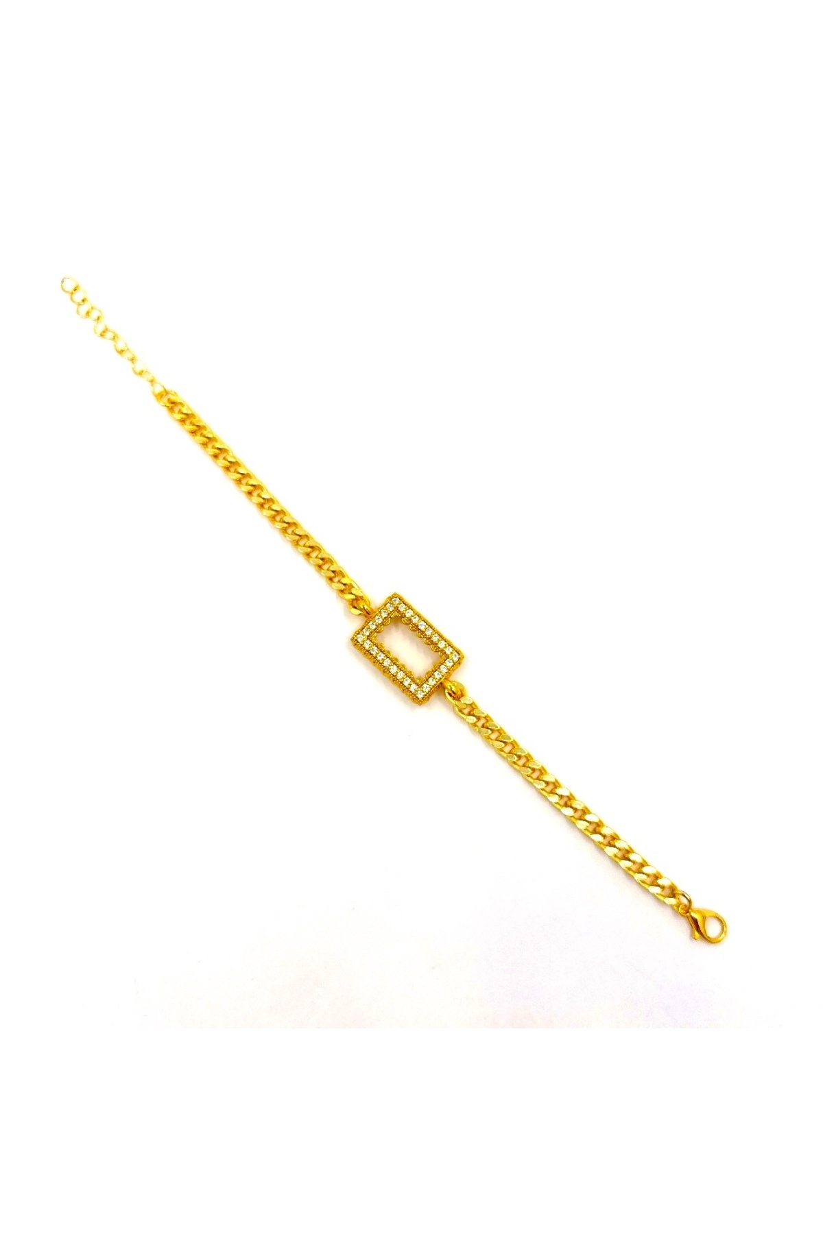 Parılda  Premium Altın Kaplama Kristal Çerçeveli Gurmet Gramlı Kadın Bileklik - 1 Gram Külçe Uyumlu - Görsel 2