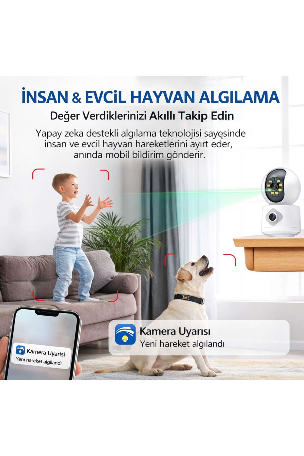 qasul Çift Kameralı 360 WiFi Güvenlik Kamerası Ev Ofis İçin Güçlü Güvenlik Uzaktan İzleme Hareket Sensörlü fotoğrafı 6 (önizleme)