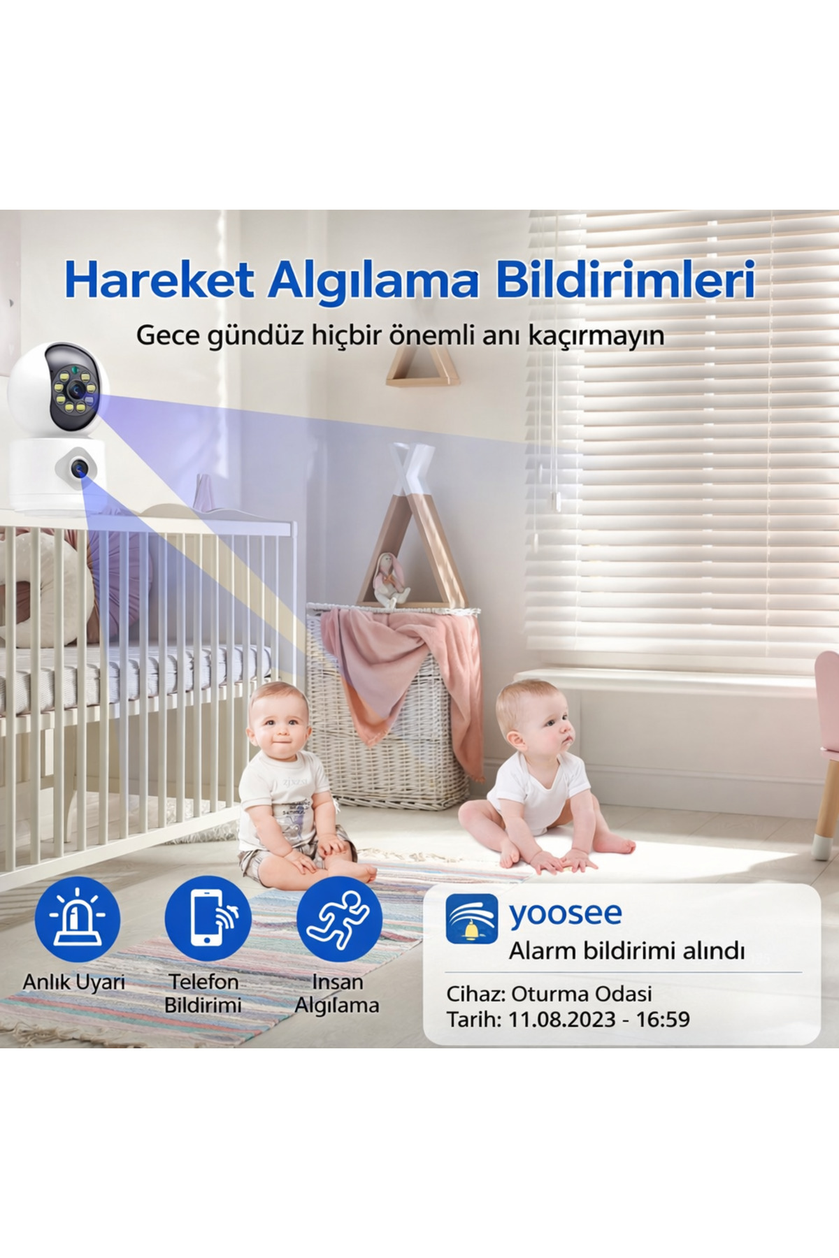 qasul Çift Kameralı 360 WiFi Güvenlik Kamerası Ev Ofis İçin Güçlü Güvenlik Uzaktan İzleme Hareket Sensörlü fotoğrafı 4 (önizleme)