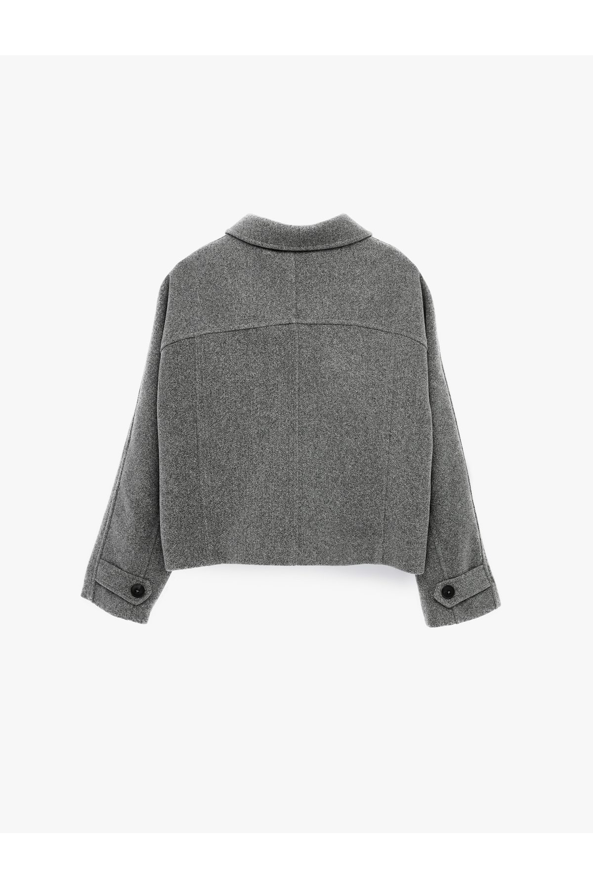 Koton  Uzun Kollu Cepli Düğmeli Klasik Yaka Kaşe Ceket - Görsel 5