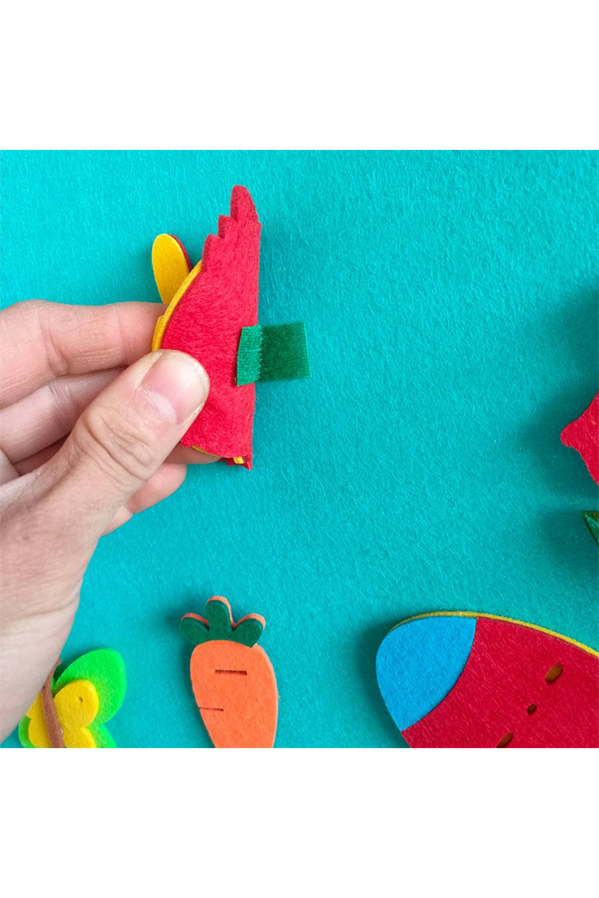 antiola Paskalya Tavşan Temalı Keçe Oyun Matı Duvara Asılabilir| Montessori Aktivite Duyusal Eğitici Oyuncak fotoğrafı 3 (önizleme)