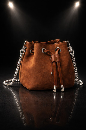 EVALIA Minimal Süet Bucket Omuz Çantası