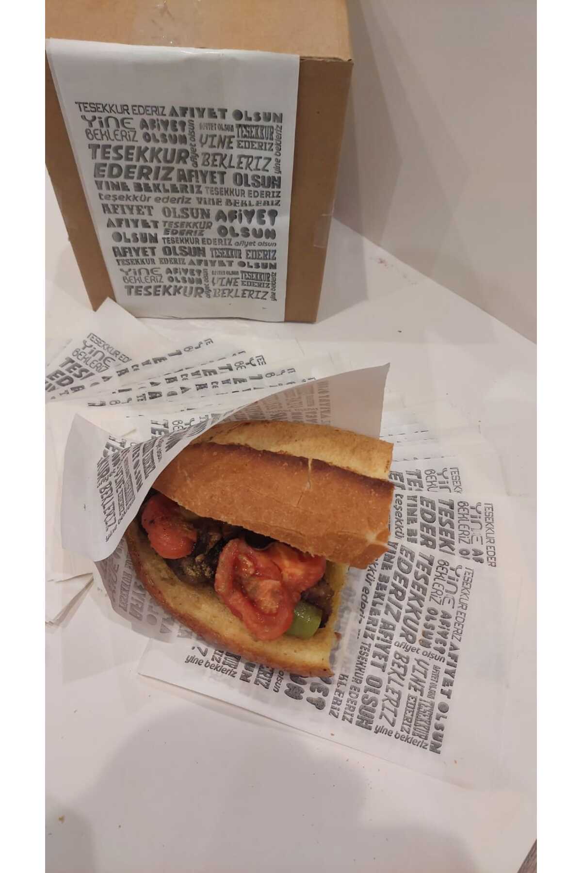 WHITE FAT 14x21 CM 100 PIECES HALF BREAD , SANDWICH , three PIECES , HAMBURGER , HOTDOG PAPER