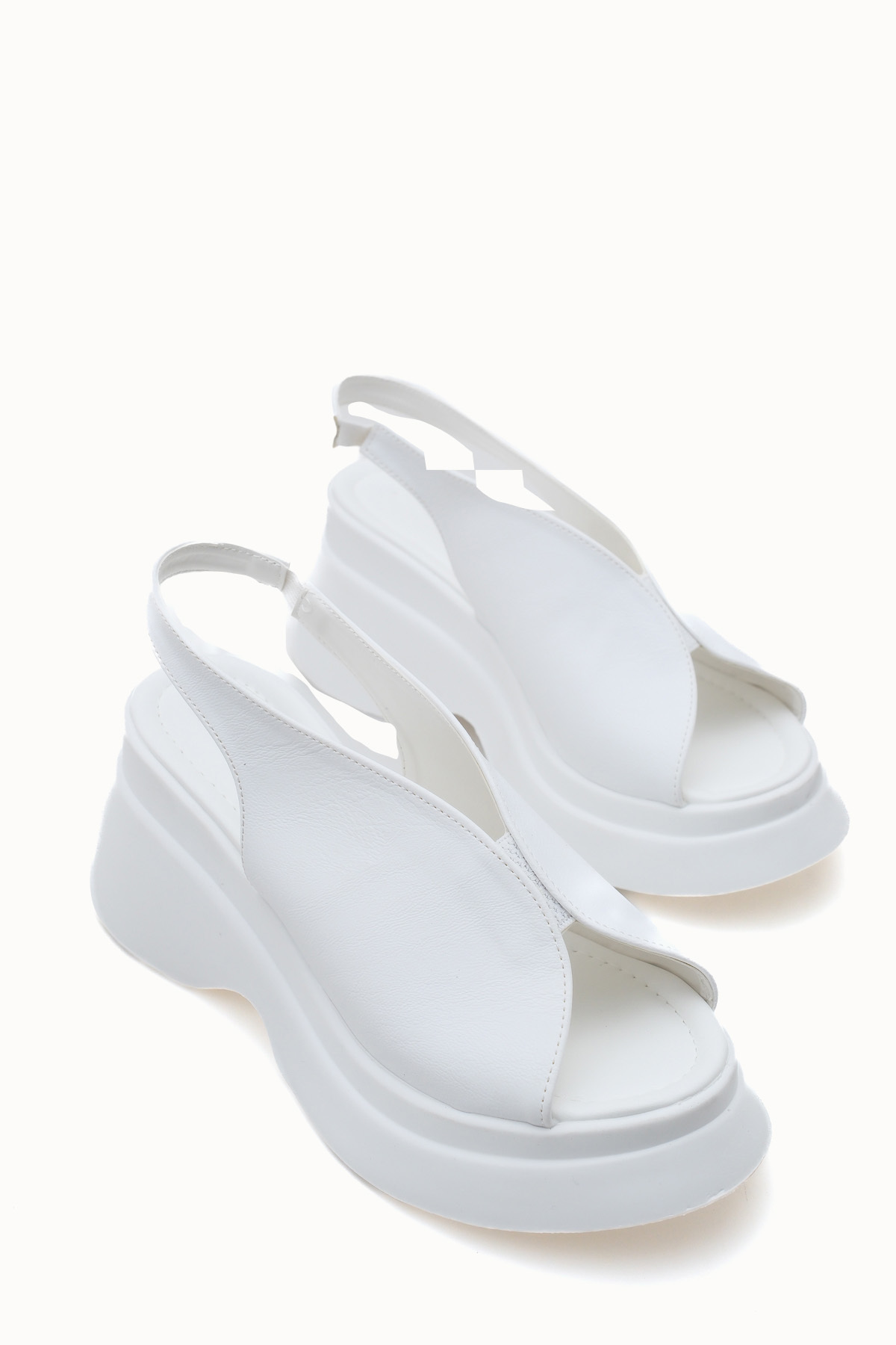 Riccon  Kadın Sandalet 0012913 Beyaz - Görsel 4