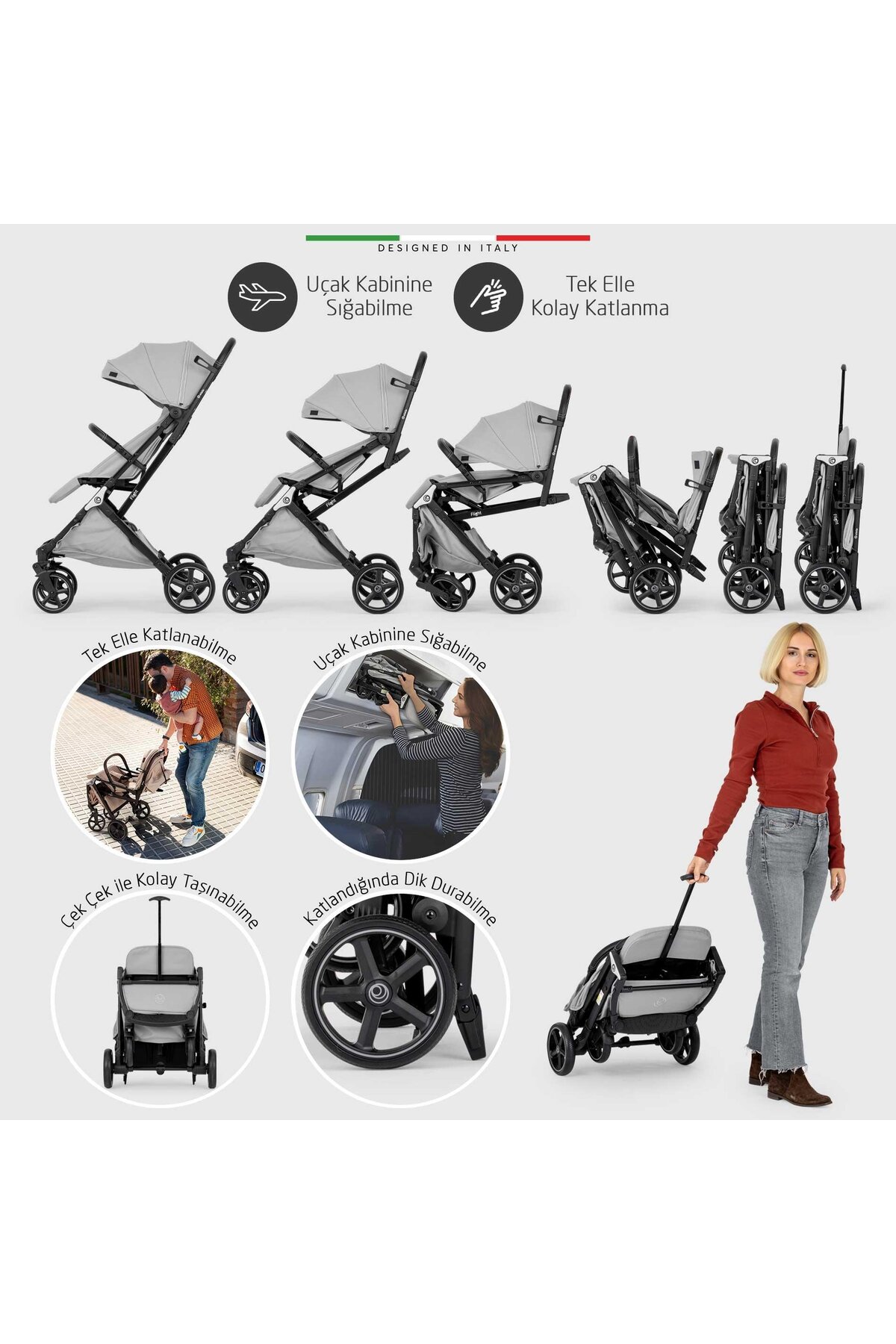 Elele Flight 2 Kabin Tipi Bebek Arabası Siyah fotoğrafı 2 (önizleme)