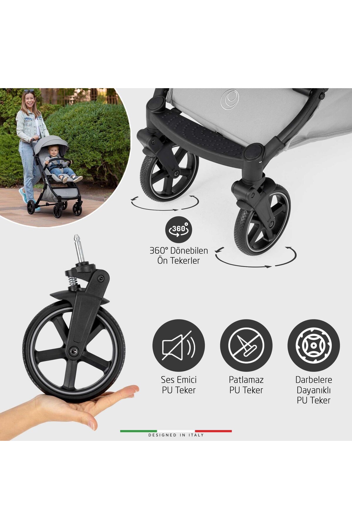 Elele Flight 2 Kabin Tipi Bebek Arabası Siyah fotoğrafı 6 (önizleme)