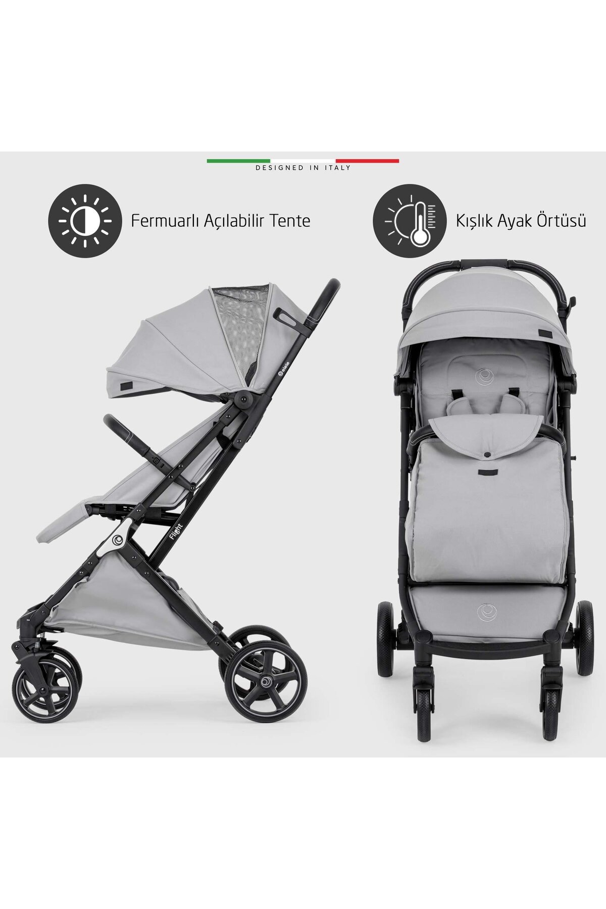 Elele Flight 2 Kabin Tipi Bebek Arabası Siyah fotoğrafı 7 (önizleme)